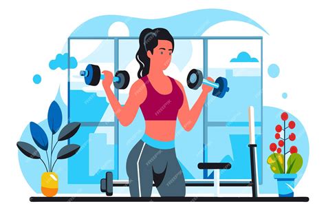 Mujer realizando ejercicios con pesas