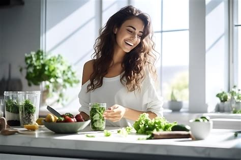 Mujer vegana comiendo verduras