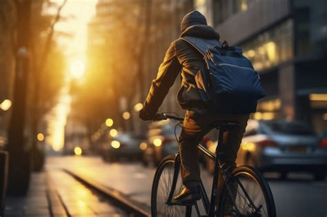 Persona andando en bicicleta en la ciudad