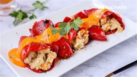 Pimientos rellenos veganos