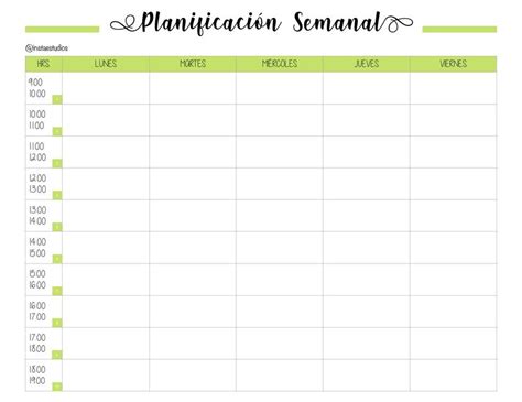 Planificación Semanal