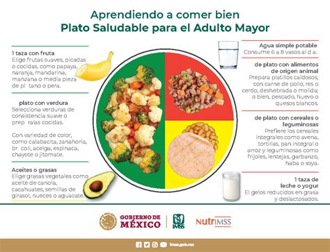 Plato de alimentación saludable para adultos mayores