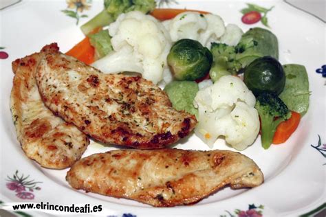 Pollo a la plancha con verduras
