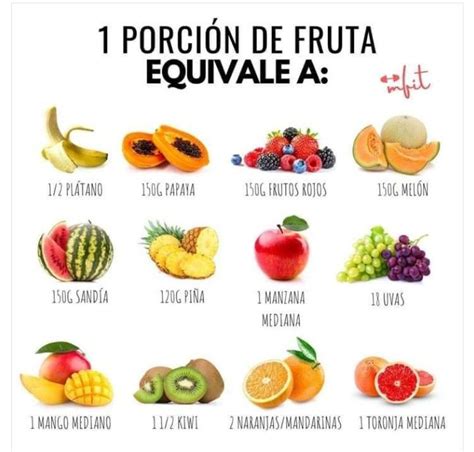 Porciones de frutas