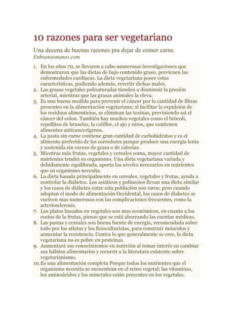 Razones para ser vegetariano