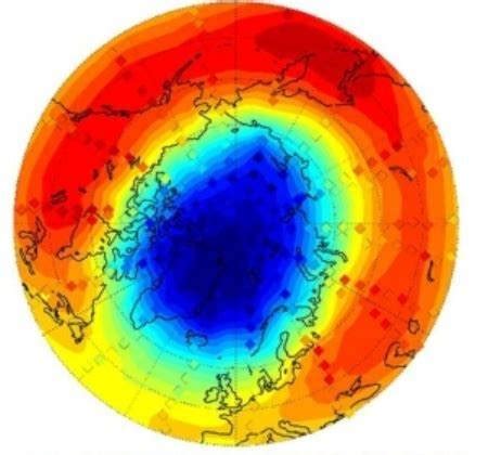 Representación visual del agotamiento de la capa de ozono y su relación con la radiación UV