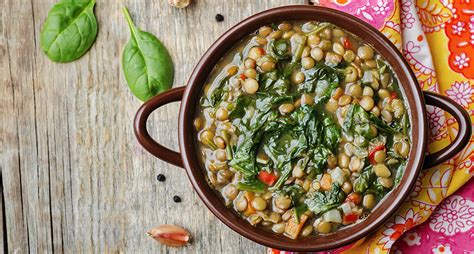 Sopa de Lentejas y Espinacas