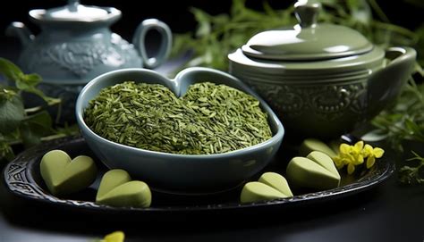 Té verde en un tazón