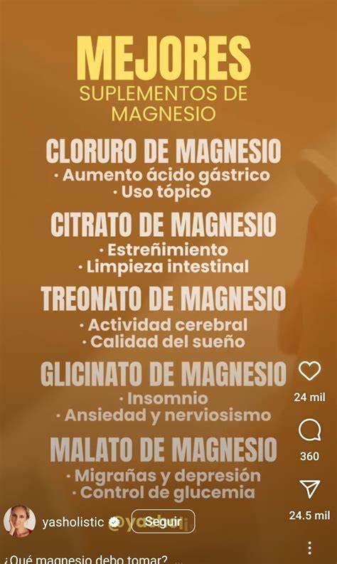 Tipos de magnesio y sus beneficios