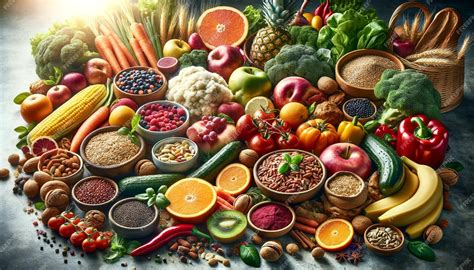 Variedad de alimentos saludables