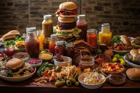Variedad de ingredientes en hamburguesas