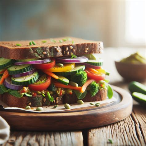 Variedad de ingredientes para un sándwich vegetariano