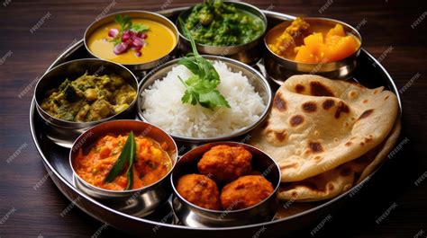 Variedad de platos veganos indios