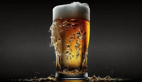 Vaso de cerveza con espuma