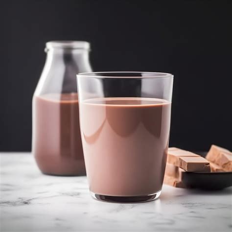 Vaso de leche con chocolate