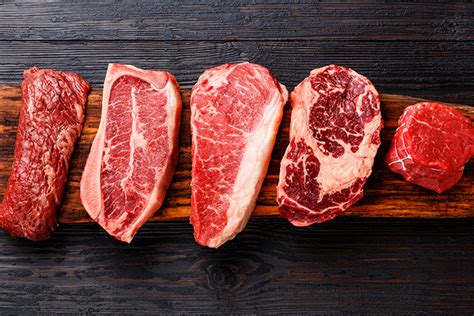 diferentes cortes de carne